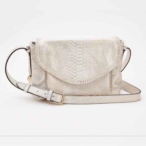 Aimee Kestenberg Pebble Leather Crossbody All For Love Cream Gold Purse - Picture 2 of 12